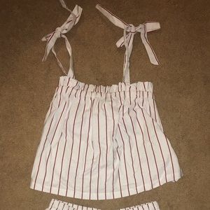 Red and White striped 2 piece set
